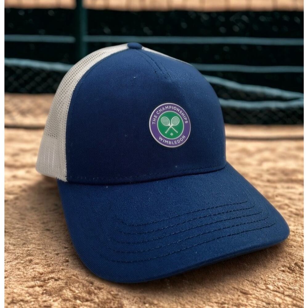 Wimbledon Championships Trucker Hat Navy Mesh Strapback Tennis Cap OSFM EUC